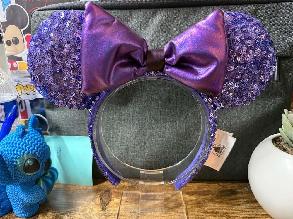 EUC Disney Parks Minnie Mouse Potion Purple Sequin Ears